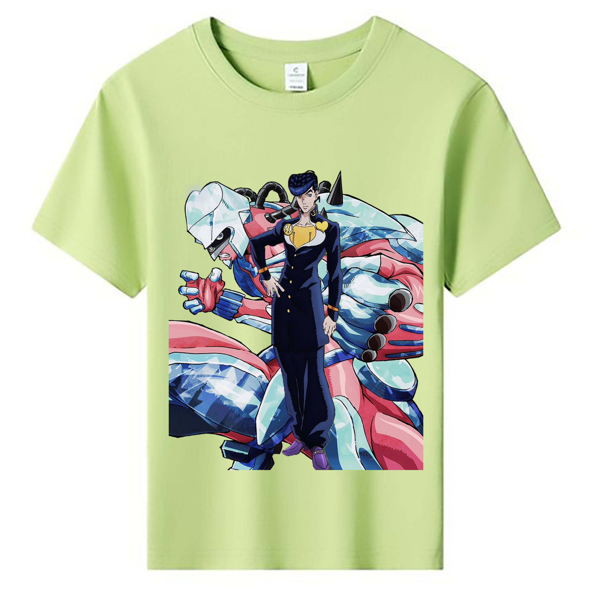 （画像用） ジョジョの奇妙な冒険 ひがしかた じょうすけ JoJo's Bizarre Adventure Higashikata Josuke 綿100％キッズTシャツ（フロントプリント）